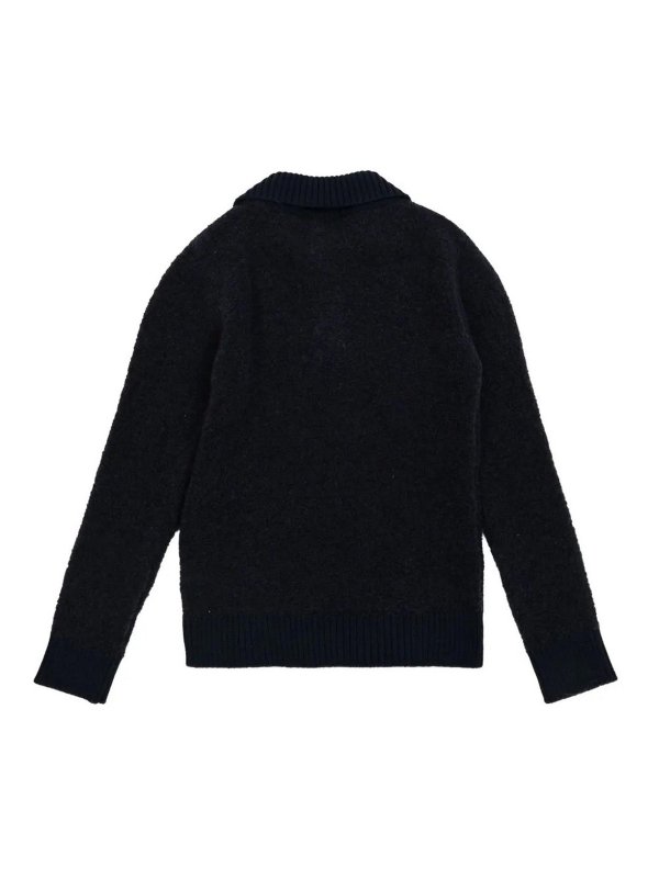 Balmain: Strickpullover mit Rundhalsausschnitt online - Rundhalspullover - Blau