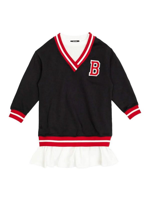 Balmain: knee length dresses - Dress With Logo