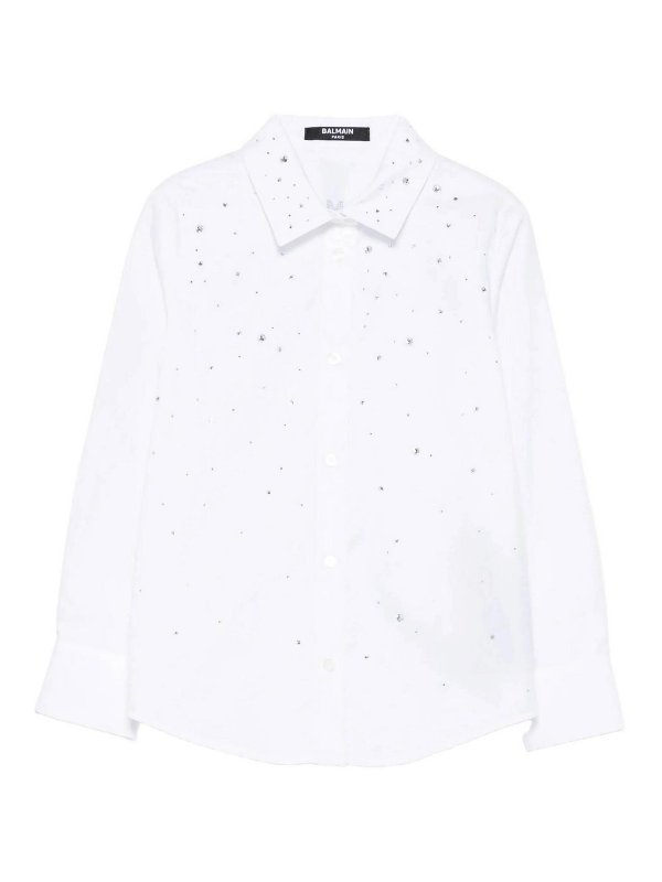 Balmain: shirts - Shirt With Rhinestones