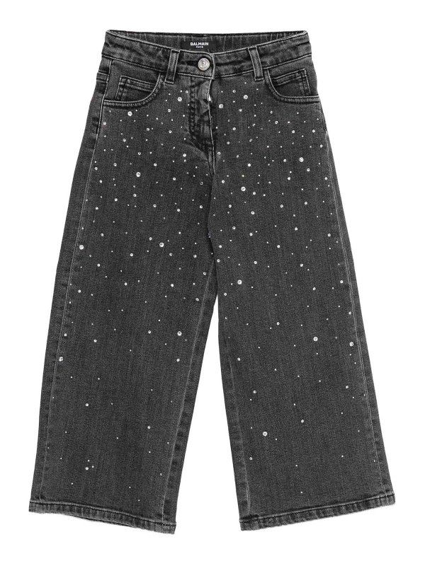 Balmain: jeans dritti, a sigaretta - Jeans Con Strass