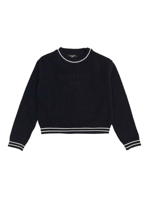 Balmain: crew necks - Pull Crop