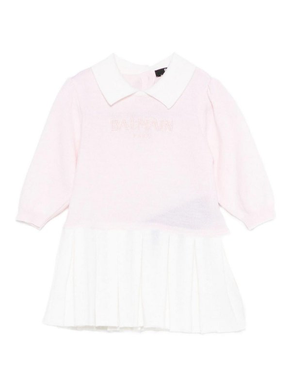 Balmain: abiti al ginocchio - Vestito  Con Logo