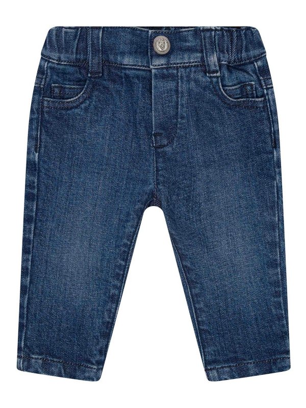 Balmain: straight leg jeans - Jeans With Logo