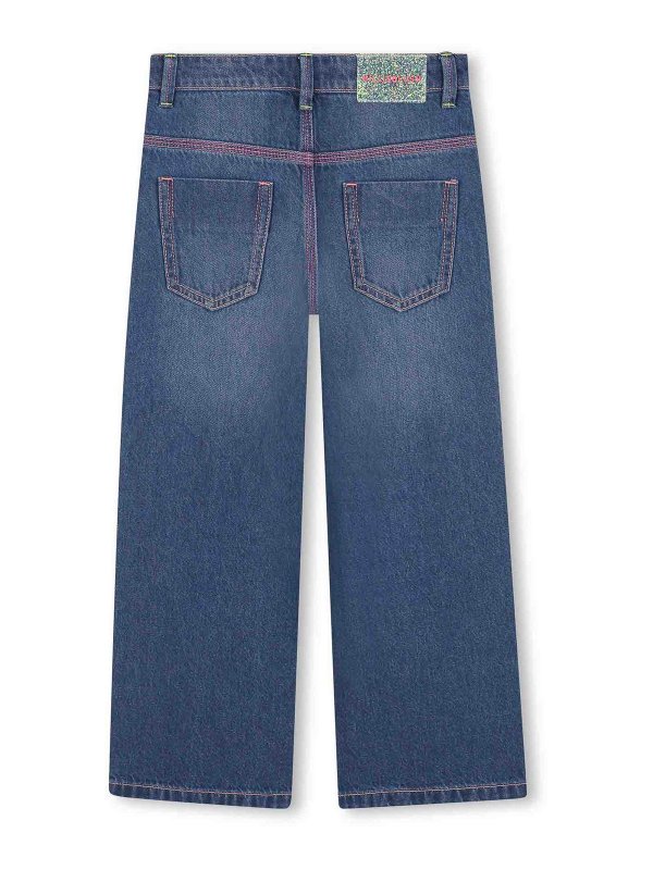 BILLIEBLUSH: straight leg jeans online - Jeans With Heart Embroidery