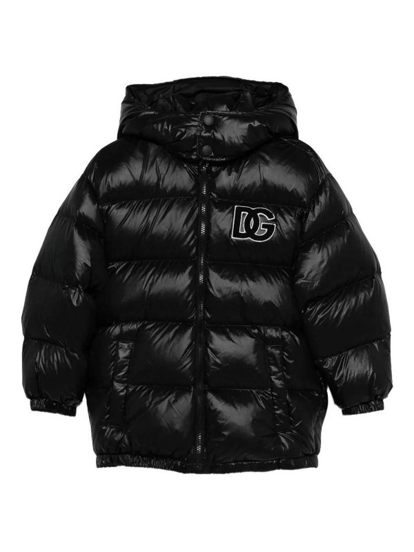 Dolce & Gabbana Jr: Kurze Daunenjacken - Daunenjacke - Schwarz