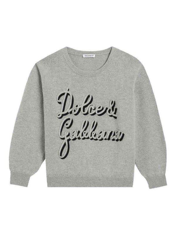 Dolce & Gabbana Jr: maglia collo rotondo - Maglione Con Logo