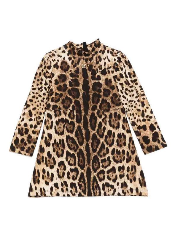 Dolce & Gabbana Jr: Knielange Kleider - Knielanges Kleid - Braun