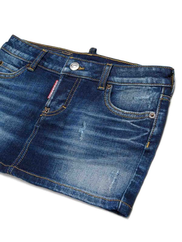 Denim mini skirt shop online: DSQUARED2