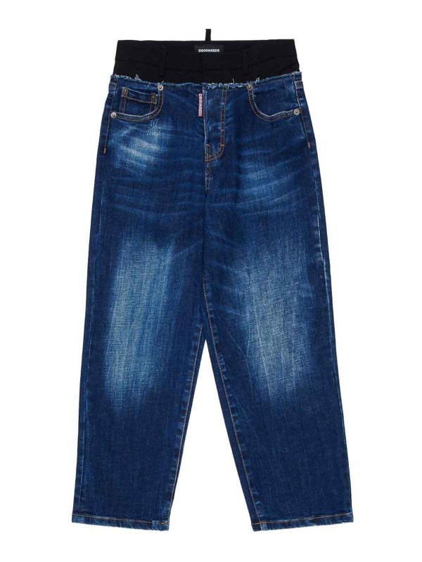 DSQUARED2: straight leg jeans - Jeans With Insert Design