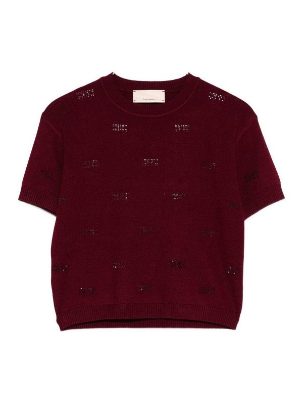 ELISABETTA FRANCHI: crew necks - Short-sleeved pullover