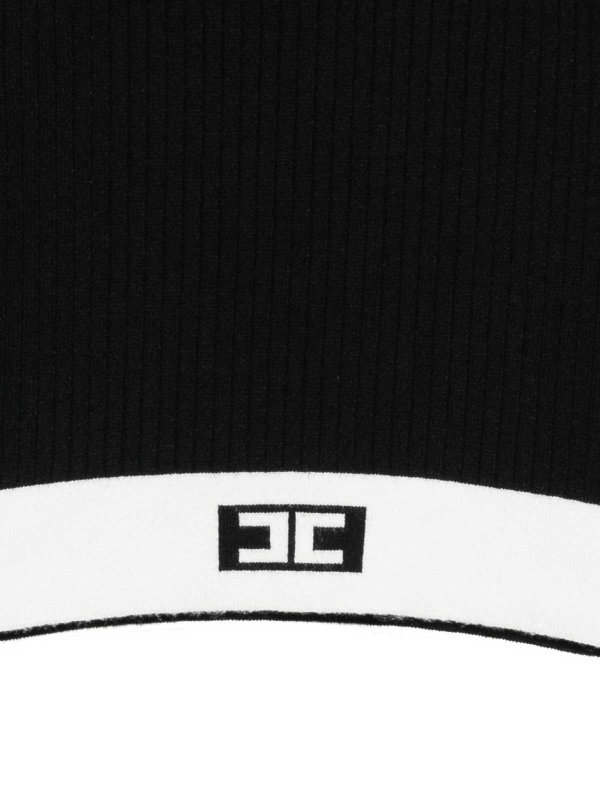 The Best Shops ELISABETTA FRANCHI: Strickpullover mit Rundhalsausschnitt - Rundhalspullover - Schwarz