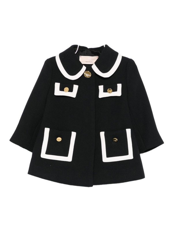 ELISABETTA FRANCHI: Knielange Mäntel - Knielanger Mantel - Schwarz