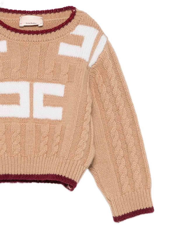 The Best Shops ELISABETTA FRANCHI: crew necks - Pullover With Woven Knit