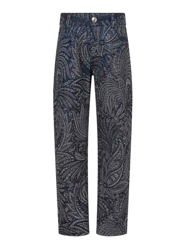 ETRO: straight leg jeans - Jeans With Print