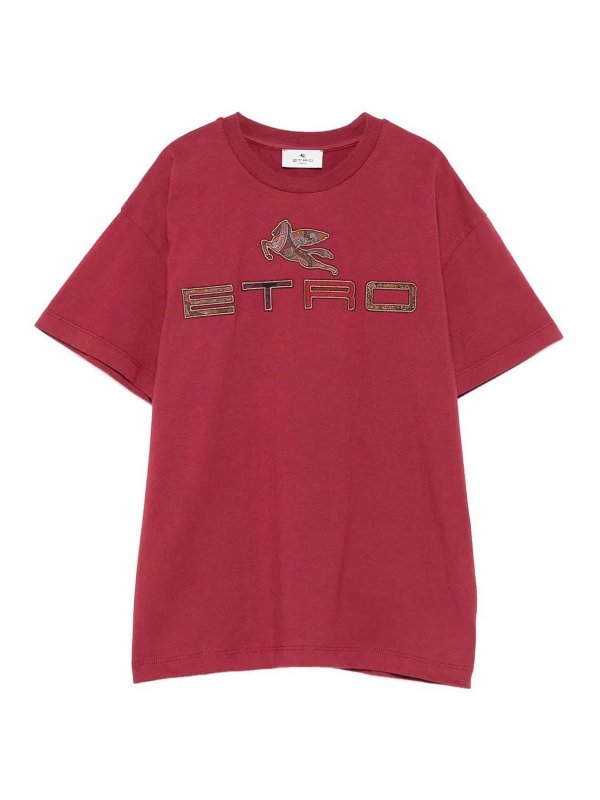 ETRO: T-shirts - T-Shirt - Dunkelrot