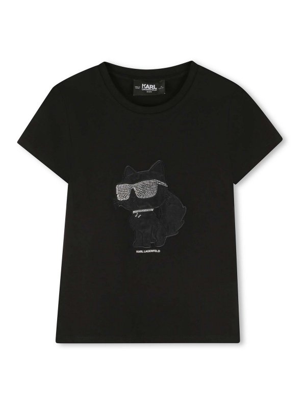 KARL LAGERFELD: t-shirt - T-Shirt Con Applicazioni
