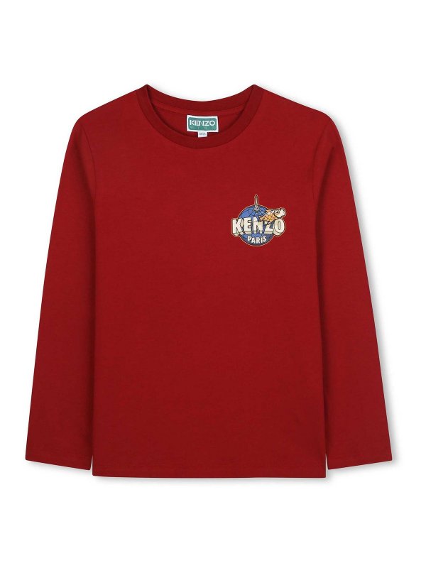 KENZO: T-shirts - T-Shirt - Rouge Brun