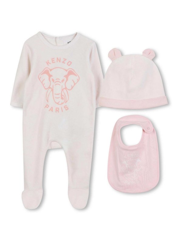 KENZO: jumpsuits - Newborn Set With Logo