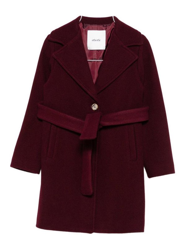 LULU BY MISS GRANT: knee length coats - Coat With Belt