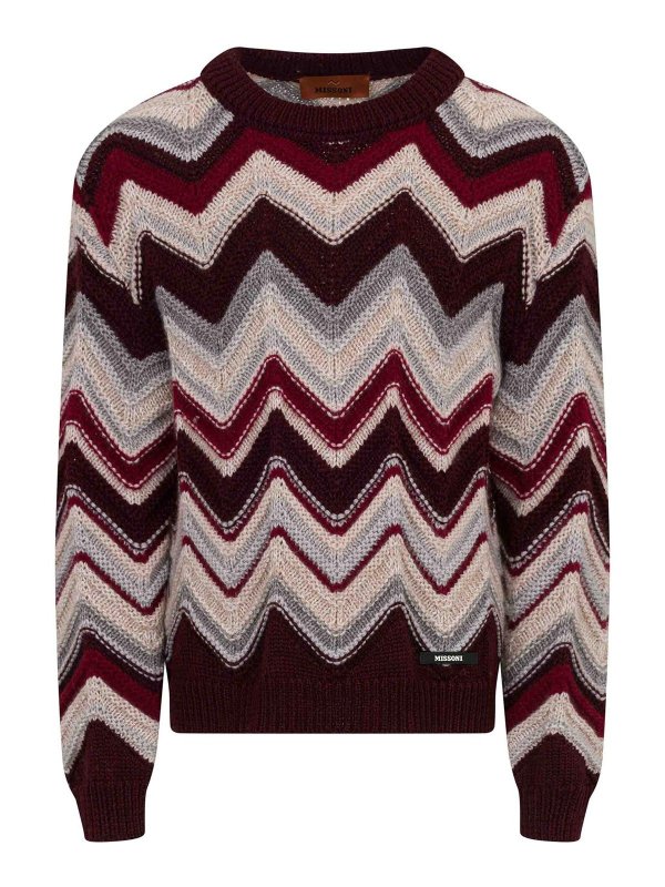 MISSONI: Strickpullover mit Rundhalsausschnitt - Rundhalspullover - Bunt