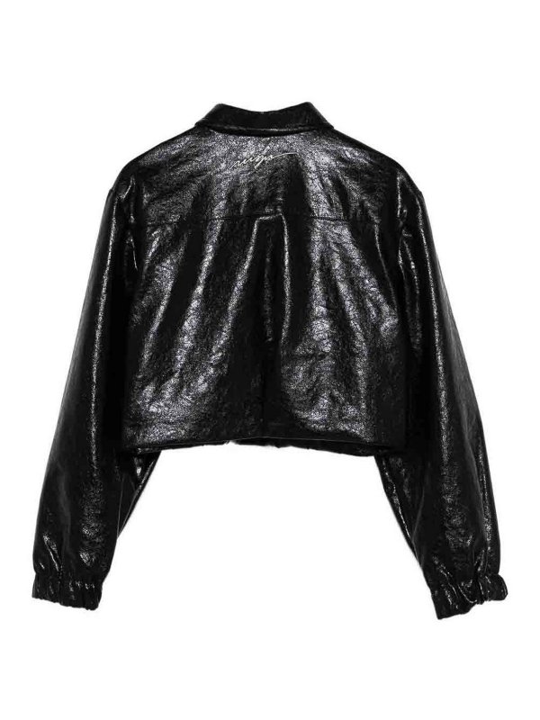 M.S.G.M. KIDS: shirts online - Leather Effect Shirt