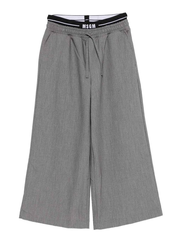 M.S.G.M. KIDS: casual trousers - Wide Leg Trousers