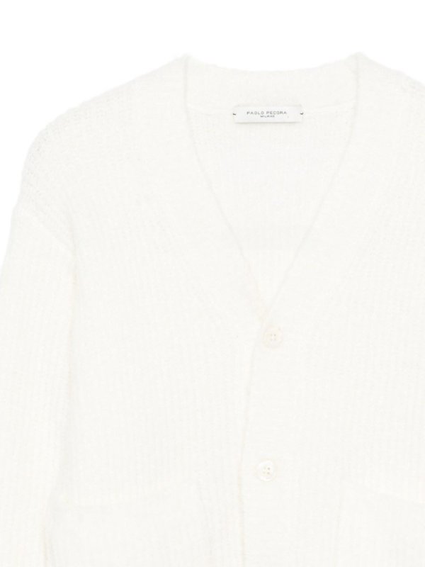 The Best Shops Paolo Pecora: Cardigans - Cardigan - Weiß