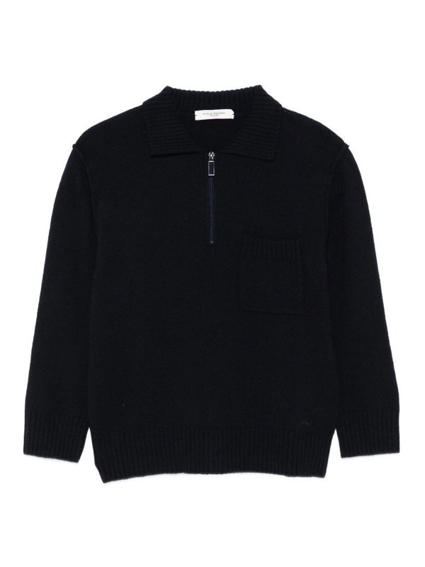 Paolo Pecora: Pull col rond - Pull Col Rond - Bleu