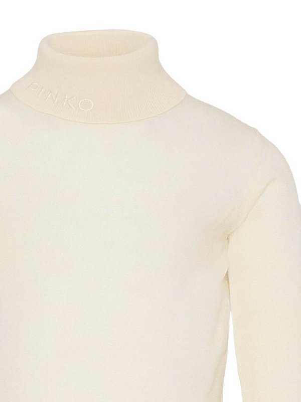 Pinko: Cuellos altos y polos online - Suéter Con Cuello Alto - Blanco