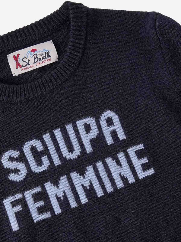 The Best Shops MC2 SAINT BARTH: Strickpullover mit Rundhalsausschnitt - Rundhalspullover - Blau