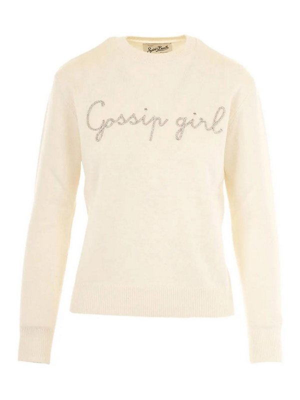 MC2 SAINT BARTH: Strickpullover mit Rundhalsausschnitt - Rundhalspullover - Creme