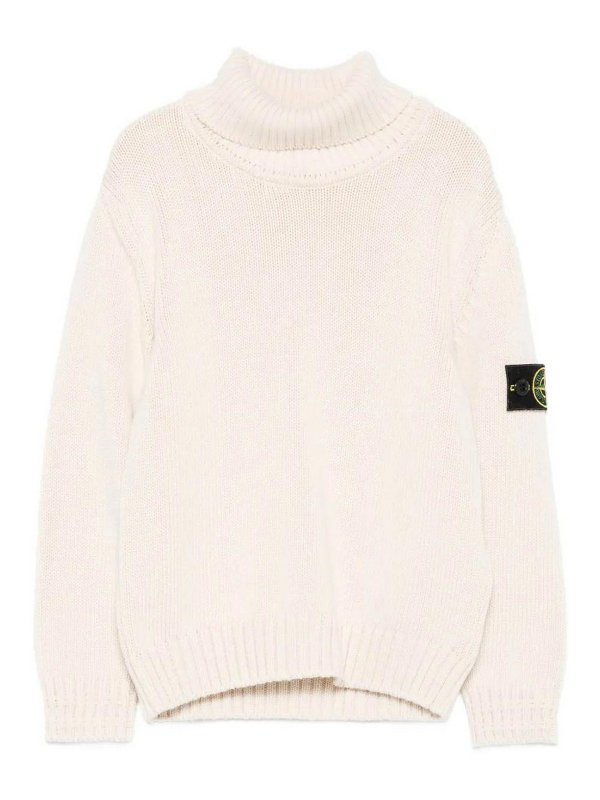 Stone Island Junior: Cuellos altos y polos - Suéter Con Cuello Alto - Beis