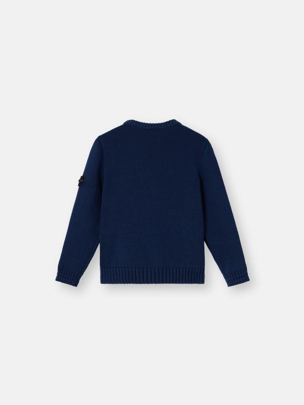 Stone Island Junior: Strickpullover mit Rundhalsausschnitt online - Rundhalspullover - Blau
