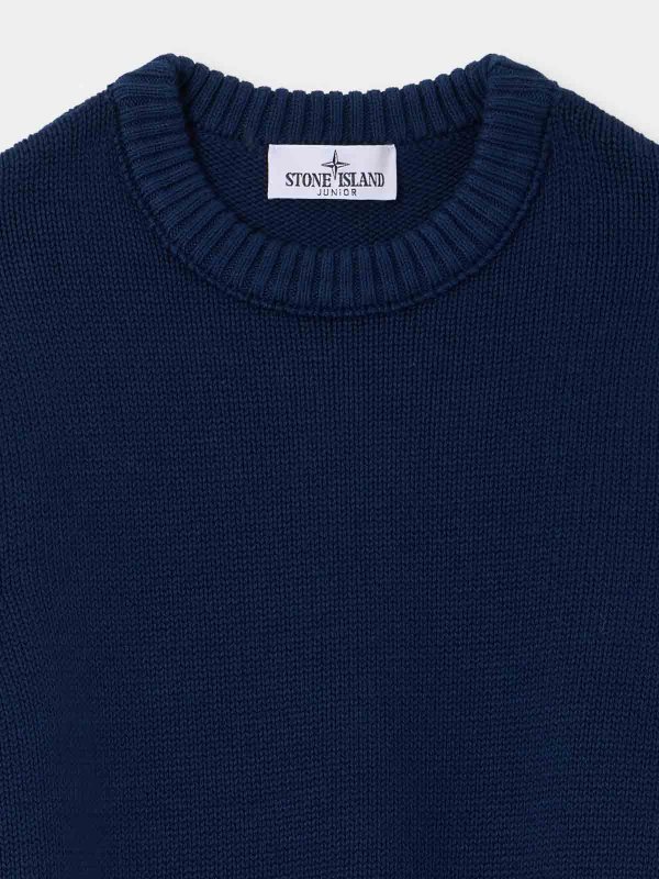 The Best Shops Stone Island Junior: Strickpullover mit Rundhalsausschnitt - Rundhalspullover - Blau