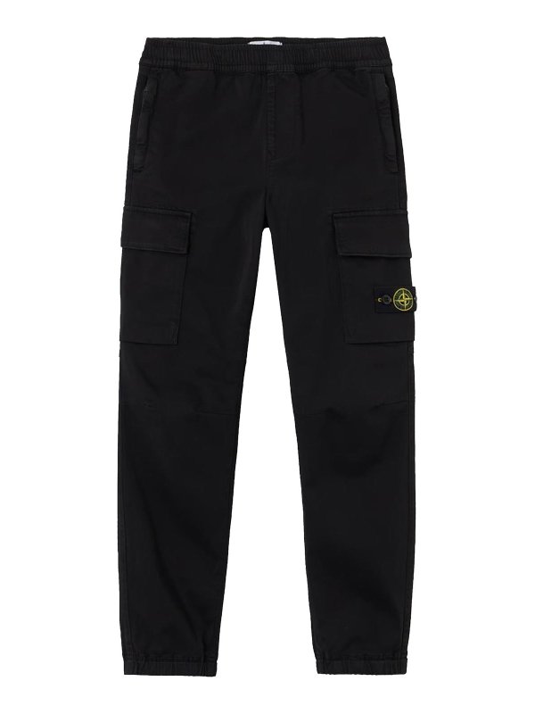 Stone Island Junior: Pantalons casual - Pantalons Décontractés - Noir