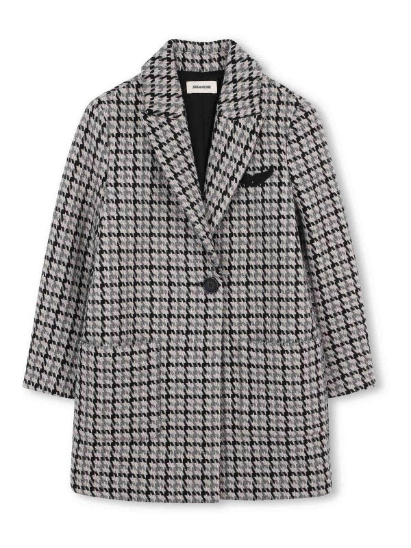 ZADIG&VOLTAIRE: knee length coats - Coat With Houndstooth Pattern