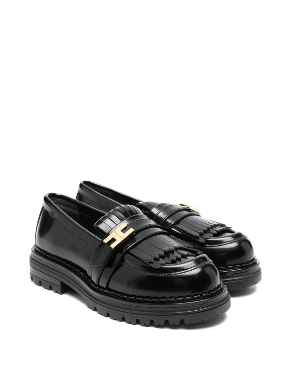 ELISABETTA FRANCHI: Mocassins & Chaussures bateau - Mocassins - Noir