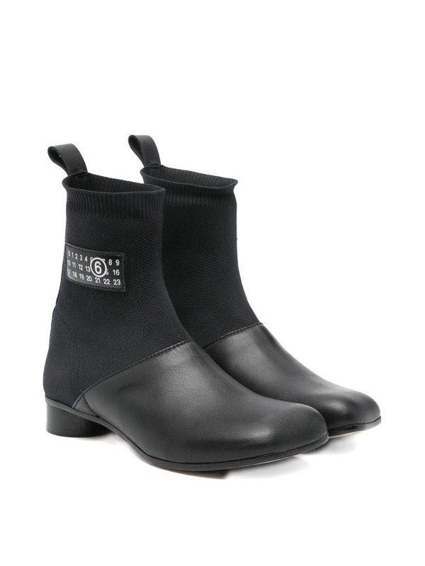 MM6 MAISON MARGIELA: ankle boots - Leather Ankle Boots