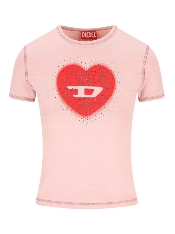 DIESEL: Camisetas - Camiseta - Color Carne Y Neutral
