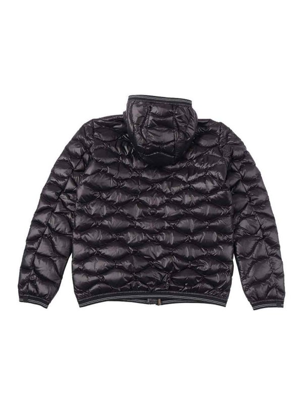 BLAUER: padded jackets online - Black Short Down Jacket With Hood