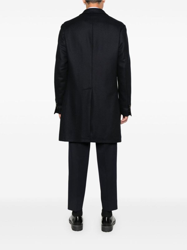 CORNELIANI buy online Navy Blue Single-Breasted Coat