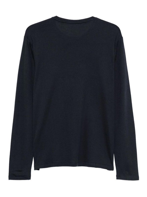 Majestic Filatures: t-shirts online - Navy Blue Long-Sleeved T-Shirt