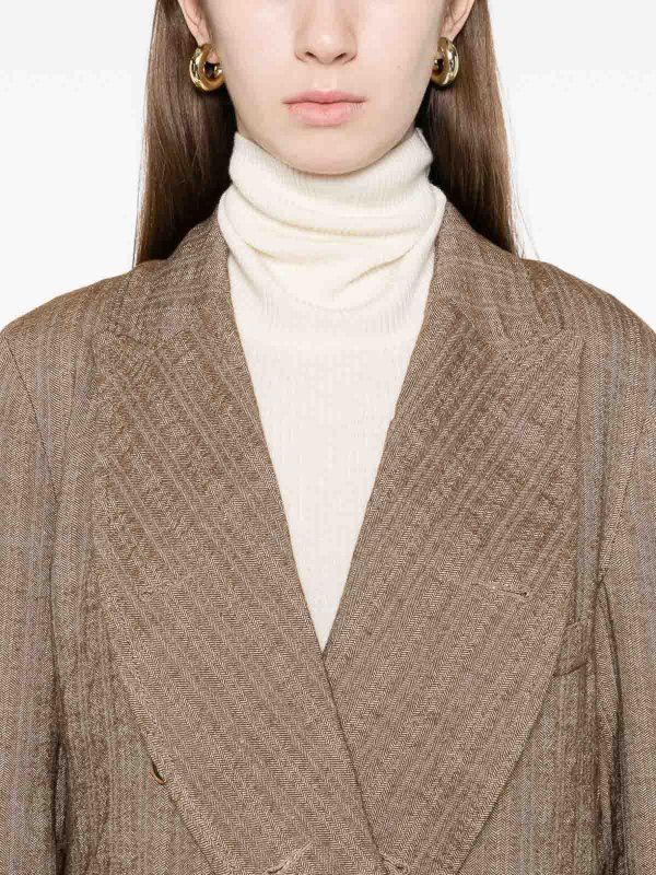 膝丈コート - ベージュ shop online: UMA WANG