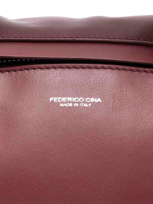 FEDERICO CINA: totes bags online - Midi Bag In Burgundy Leather