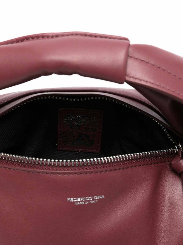 The Best Shops FEDERICO CINA: totes bags - Midi Bag In Burgundy Leather