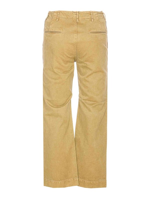 AURALEE: pantaloni casual online - Pantaloni tinti in prodotto beige