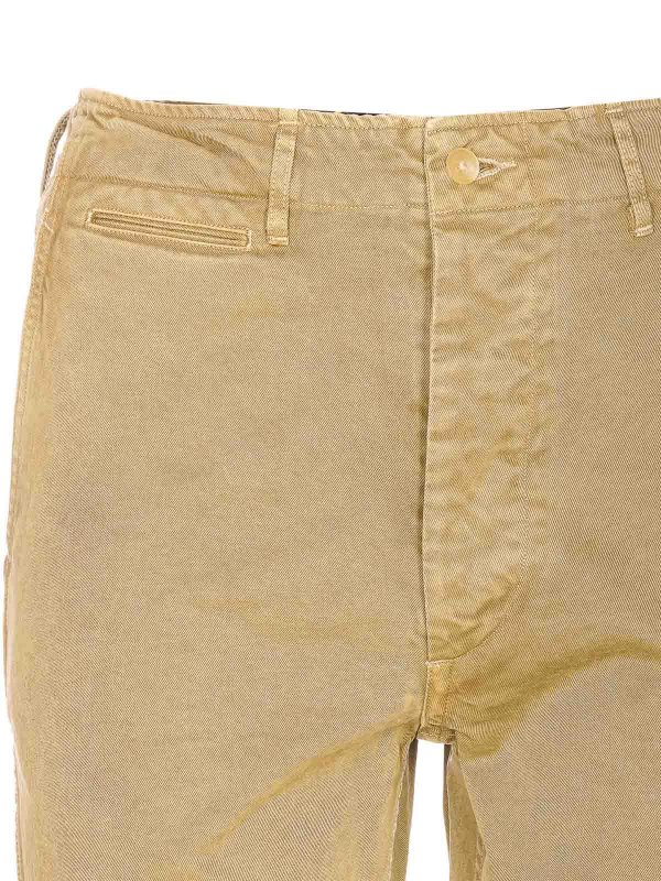 Pantaloni tinti in prodotto beige shop online: AURALEE