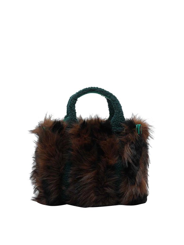 The Best Shops KURT GEIGER: totes bags - Dark Brown Faux Fur Tote Bag