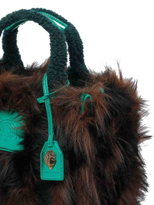 Dark Brown Faux Fur Tote Bag shop online: KURT GEIGER