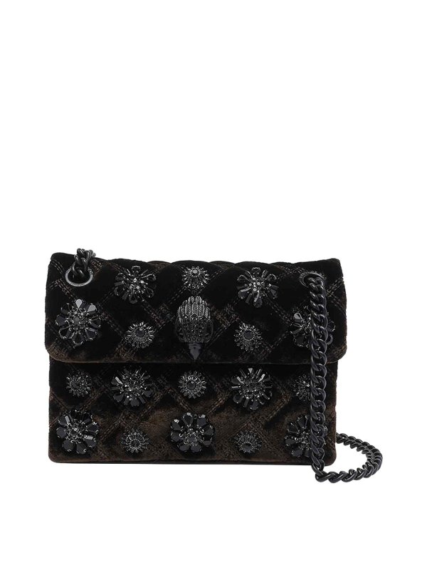 KURT GEIGER: cross body bags - Velvet Mini Kensington Bag